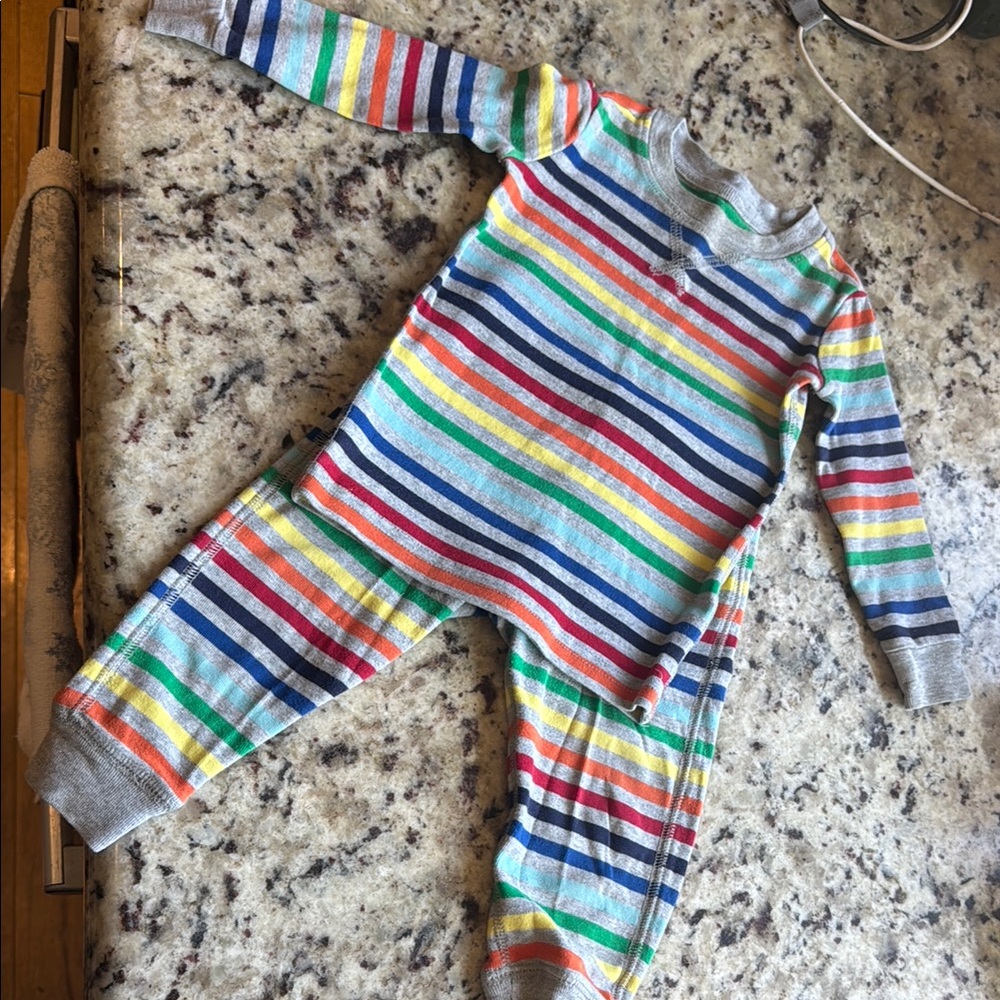 Colorful Primary Striped Toddler Pajama Set